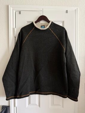 Vintage Kuhl Alf Men's Brown Stencil Sweater Fleece, Acrylic/Polyester, Large